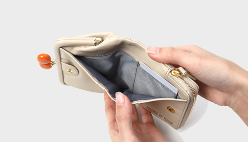 ESSENCE OF POISON がま口二つ折り財布 牛革 KIR-3321