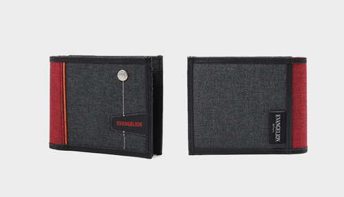 【エヴァンゲリオンコラボ】 【数量限定】 MOUSTACHE 二つ折り財布 杢調ポリエステル×牛革 NDH-1852