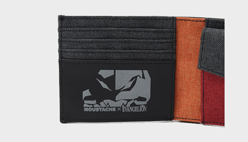 【エヴァンゲリオンコラボ】 【数量限定】 MOUSTACHE 二つ折り財布 杢調ポリエステル×牛革 NDH-1852