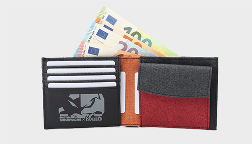 【エヴァンゲリオンコラボ】 【数量限定】 MOUSTACHE 二つ折り財布 杢調ポリエステル×牛革 NDH-1852
