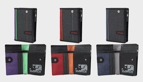 【エヴァンゲリオンコラボ】 【数量限定】 MOUSTACHE ミドルウォレット 杢調ポリエステル×牛革 NDH-1853