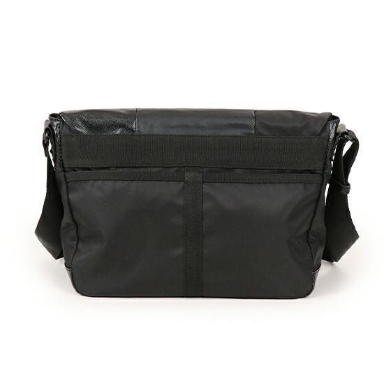 DSBK 黒 ナイロン バッグ DOUBLES BLACK フラップショルダーバッグ 綿MIX×ナイロン×牛革 JEW