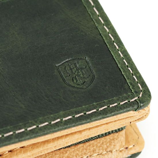 MOUSTACHE 二つ折り財布 バッファロー革×豚革 DBR-5409