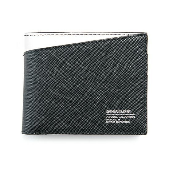 二つ折り財布　ウェーブ（牛革型押し） MOUSTACHE 二つ折り財布 牛革型押し加工×牛革 DSS-4521 | ハーヴェスト