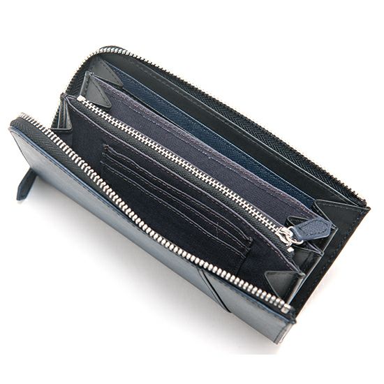 MOUSTACHE L字ファスナー長財布 牛革型押し加工×牛革 DSS-4525