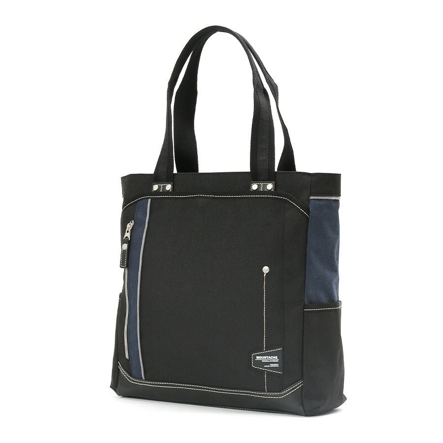 MOUSTACHE トートバッグ ムラ染ポリ×白化合皮 JLG-4651 | ハーヴェスト