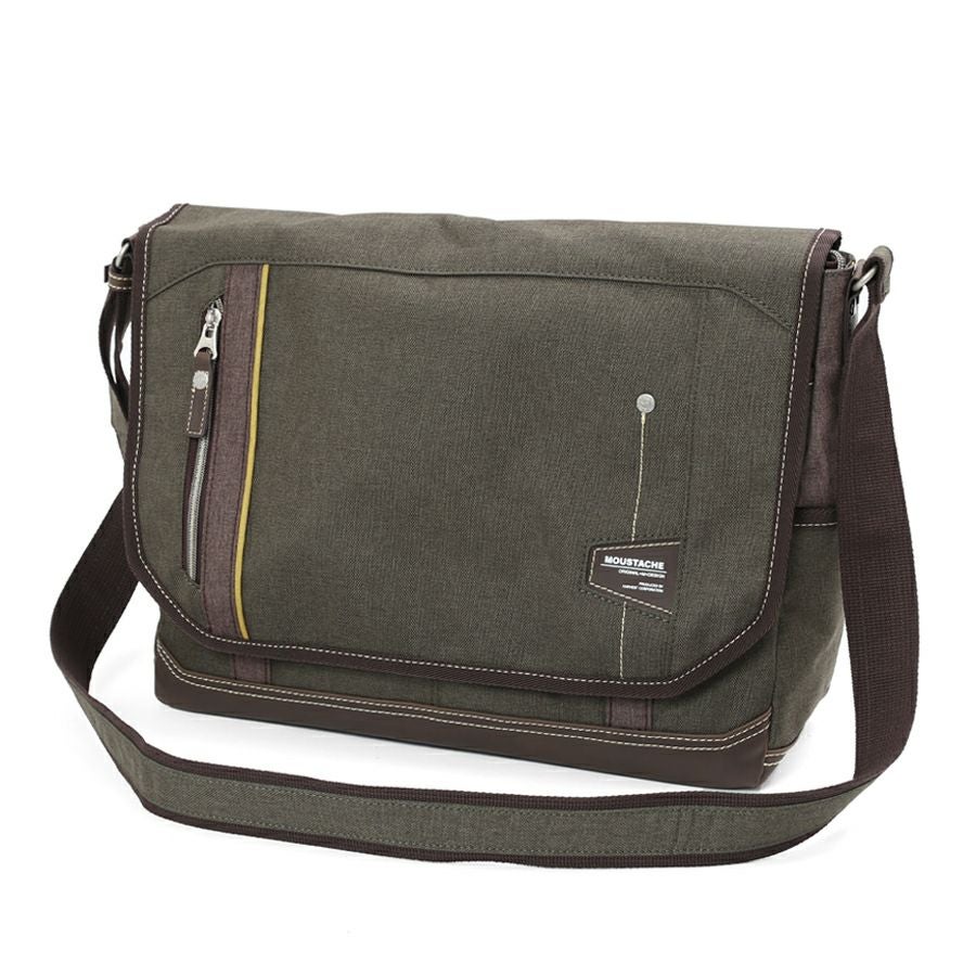 MOUSTACHE ショルダーバッグ（L） ムラ染ポリ×白化合皮 JLG-4652