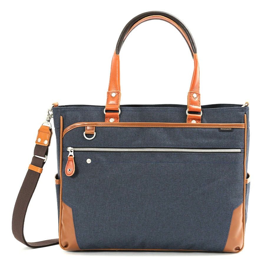 moustache on time 2WAY ビジネストート ポリエステル×牛革×合皮 JPF