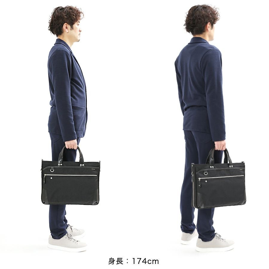 moustache on time 2WAY ビジネスバッグ ポリエステル×牛革×合皮 JPF
