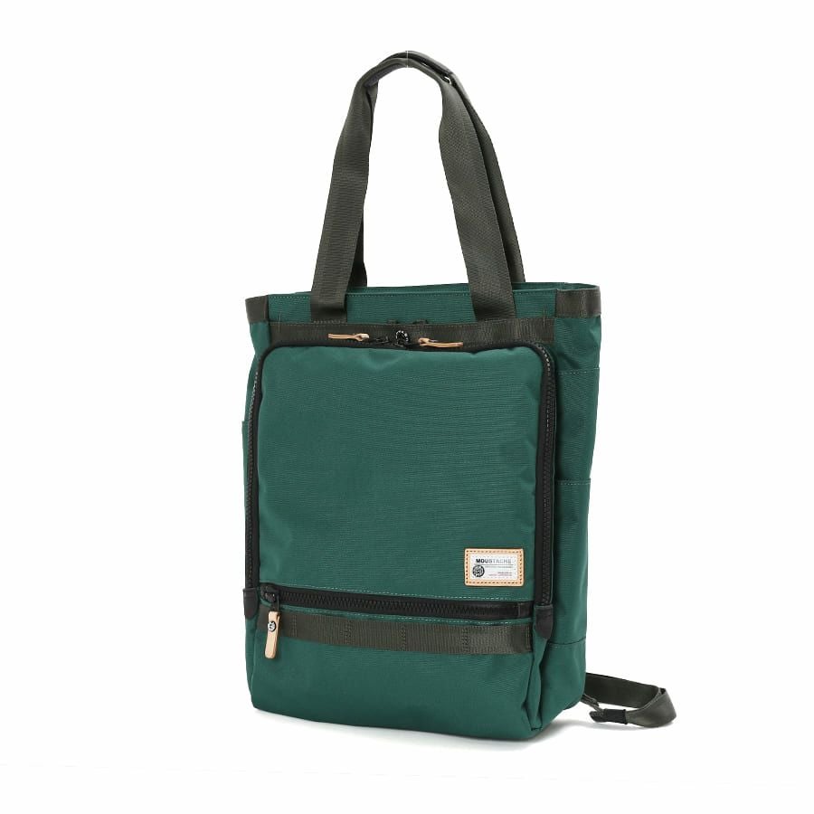 moustache on time 2WAY トートリュックサック ポリエステル×牛革×ヌメ