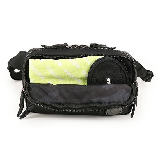 DOUBLES BLACK ボディバッグ 綿MIX×ナイロン×牛革 JEW-3082