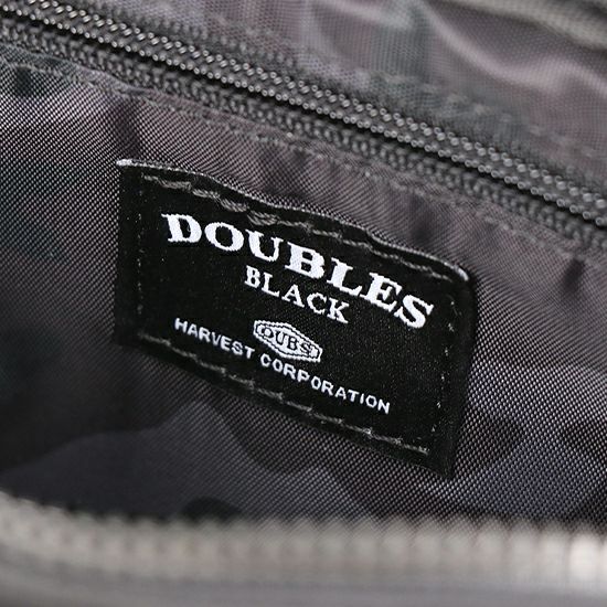 DOUBLES BLACK ボディバッグ 綿MIX×ナイロン×牛革 JEW-3082