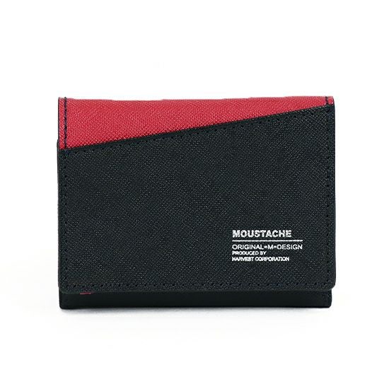 MOUSTACHE ３つ折り札入れ 牛型押し加工×牛革 DSS-4530