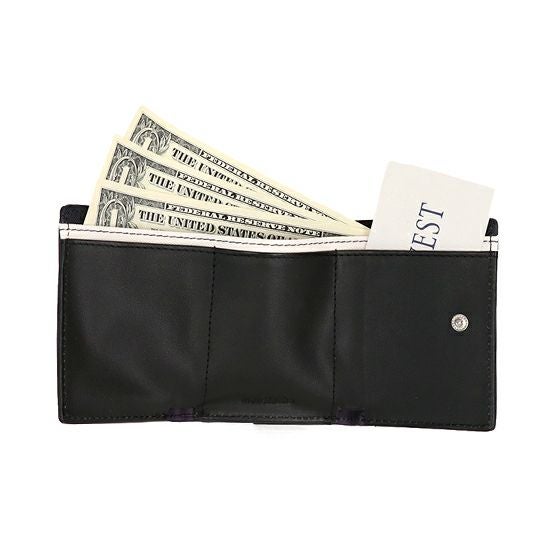 MOUSTACHE ３つ折り札入れ 牛型押し加工×牛革 DSS-4530