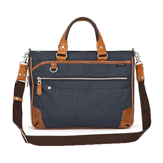 moustache on time 2WAY ビジネスバッグ シボ合皮×牛革×合皮 YGF-2170