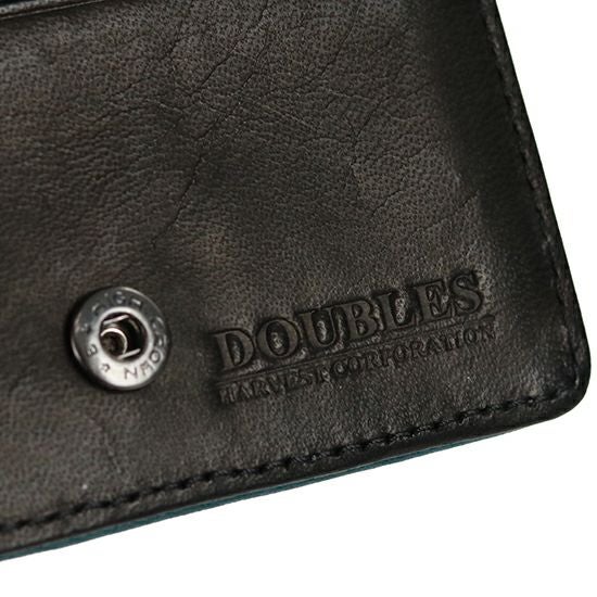 DOUBLES ミニ二つ折り財布 一毛牛（国産牛）×牛革 DMO-7481
