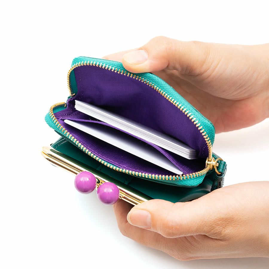 ESSENCE OF POISON がま口二つ折り財布 牛革 DES-3502