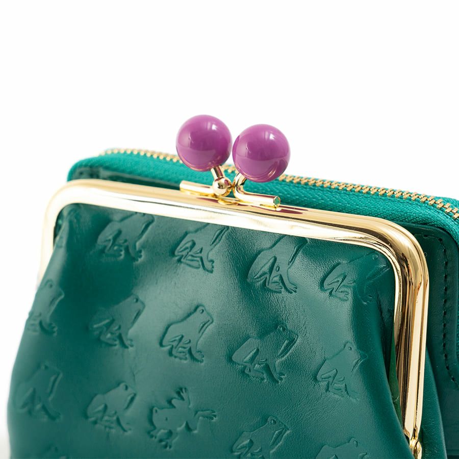 ESSENCE OF POISON がま口二つ折り財布 牛革 DES-3502