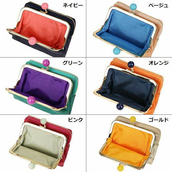 公式】 ESSENCE OF POISON がま口二つ折り財布 牛革 DES-3502