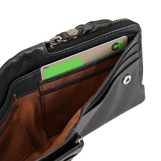 MOUSTACHE 二つ折り財布 牛革 PPH-4119