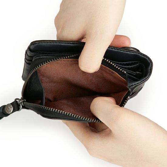 MOUSTACHE 二つ折り財布 牛革 PPH-4119