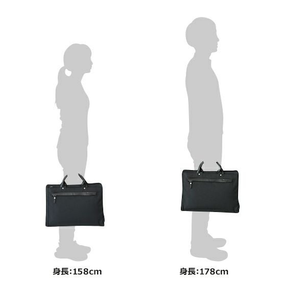 moustache on time 2WAYビジネスバッグ 杢調ポリ×牛革 JMH-2573