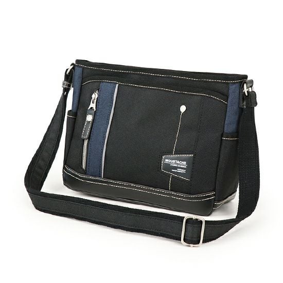 公式】 MOUSTACHE ショルダーバッグ 杢調ポリx白化合皮 JLG-4658