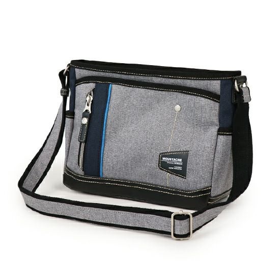 公式】 MOUSTACHE ショルダーバッグ 杢調ポリx白化合皮 JLG-4658