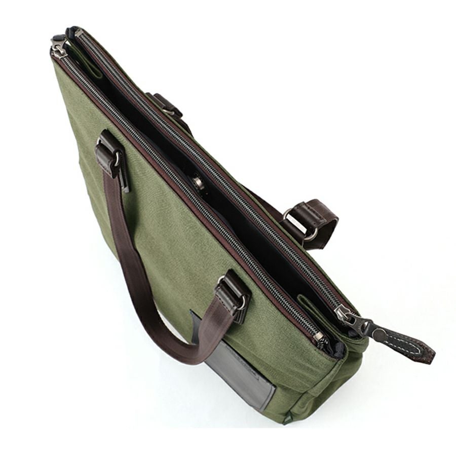 MOUSTACHE ダブルファスナー付きトートバック 杢調ポリ×牛革 BMX-0511