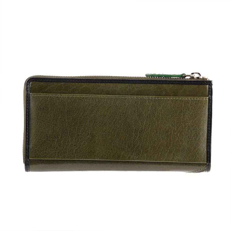 MOUSTACHE コンビ鞣しバッファローレザー L字ファスナー長財布 牛革