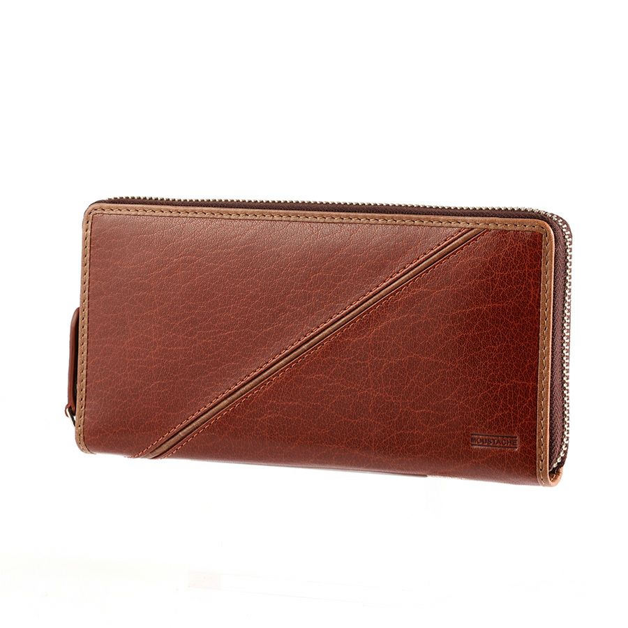 MOUSTACHE コンビ鞣しバッファローレザー ラウンド長財布 牛革 WPO