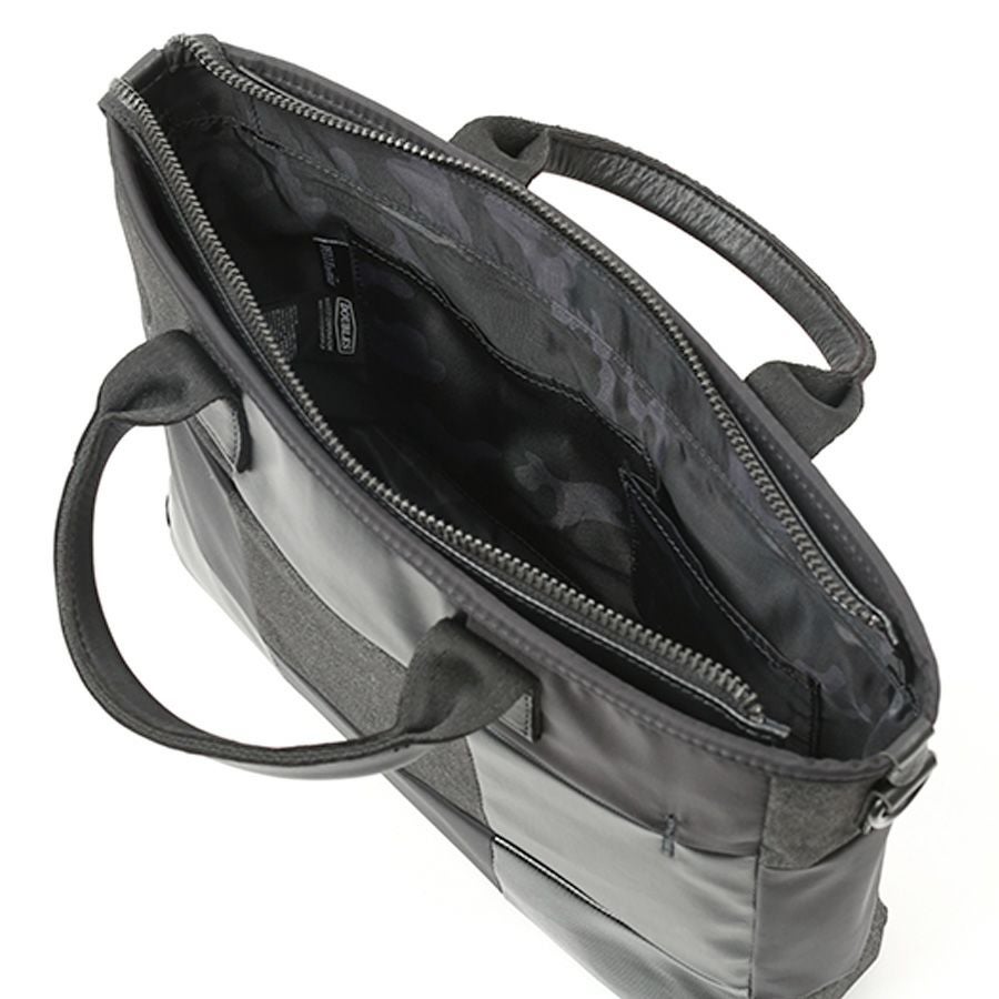 DOUBLES BLACK 2WAYドライビングトート 綿MIX×ナイロン×牛革 JEW-3086