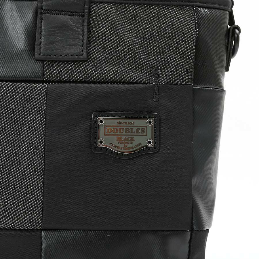 DOUBLES BLACK 2WAYドライビングトート 綿MIX×ナイロン×牛革 JEW-3086