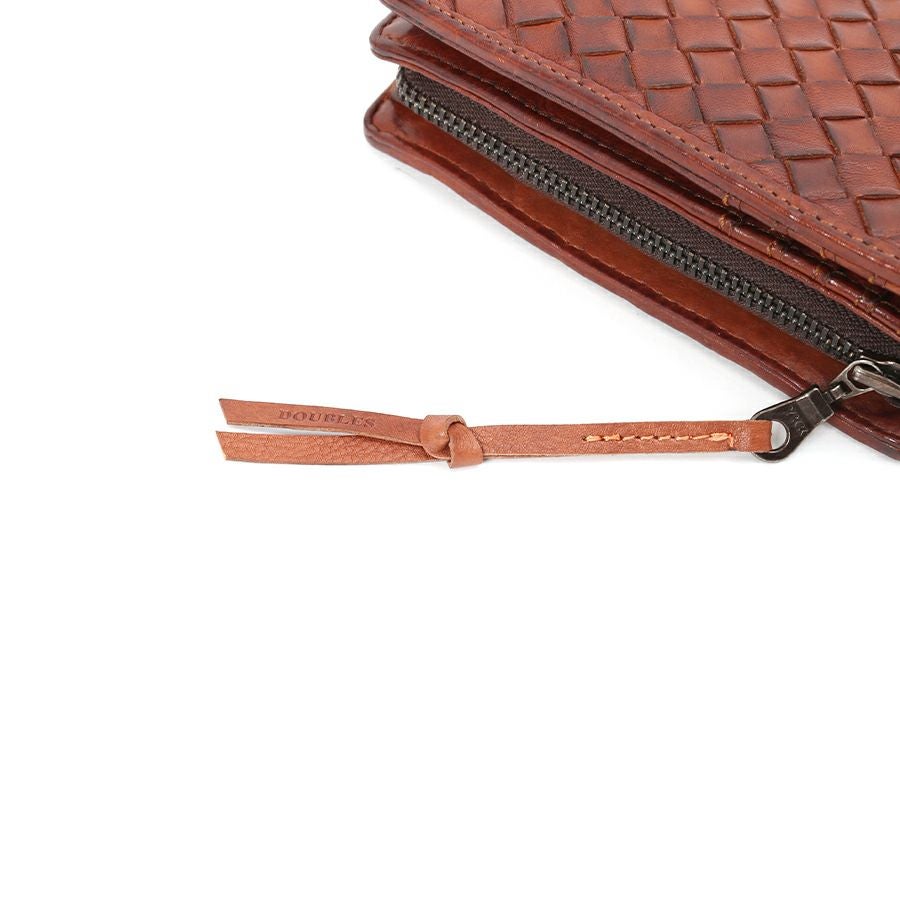 DOUBLES ミドル財布 牛革メッシュ×牛革(製品洗い加工) WLO-7641