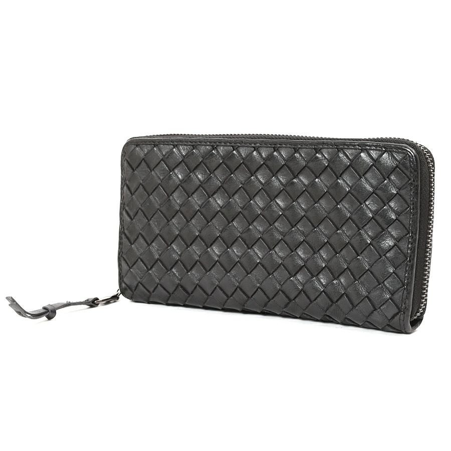 DOUBLES ラウンドファスナー長財布 牛革メッシュ×牛革(製品洗い加工