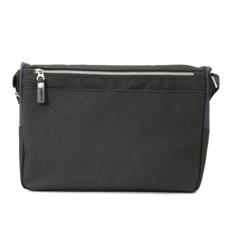 MOUSTACHE 口折れショルダーバッグ 杢調ポリ×白化合皮 JLG-4662