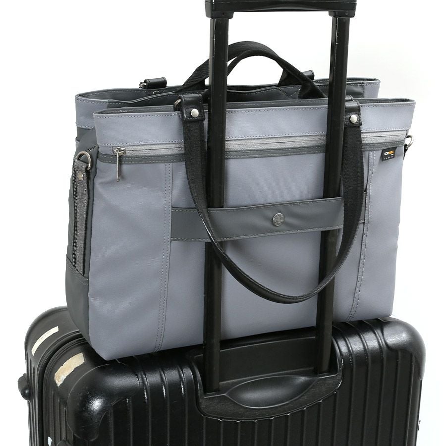 moustache on time ダブルハンドル３層トートブリーフバッグ Corduraコーティングポリ×牛革 JDF-2710