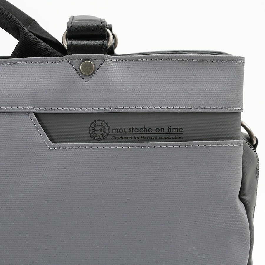 moustache on time ダブルハンドル３層トートブリーフバッグ Corduraコーティングポリ×牛革 JDF-2710