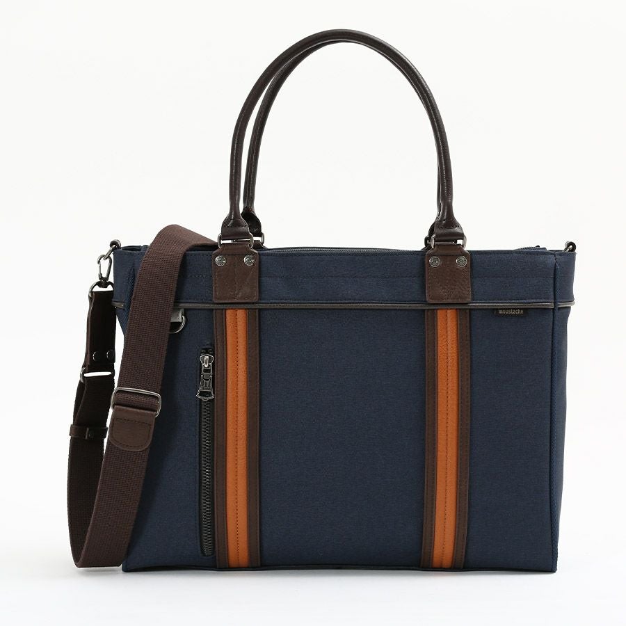 moustache on time 2WAYブリーフトート 杢調ポリ×合皮×牛革 JHZ-2720