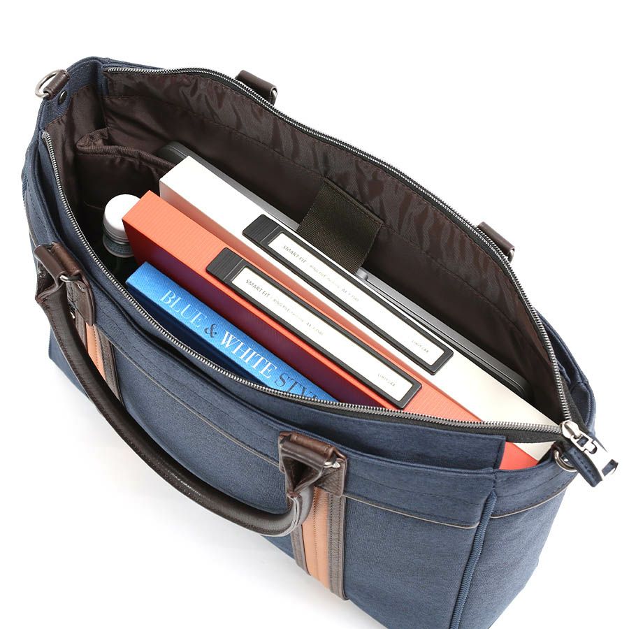 moustache on time 2WAYブリーフトート 杢調ポリ×合皮×牛革 JHZ-2720