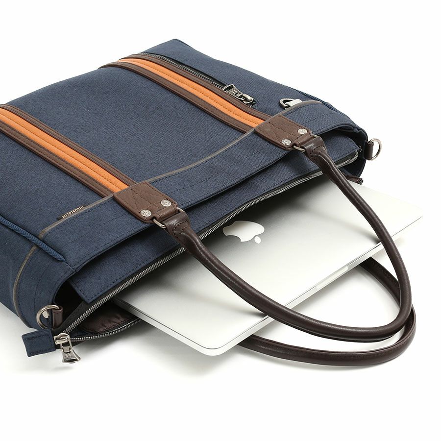 moustache on time 2WAYブリーフトート 杢調ポリ×合皮×牛革 JHZ-2720