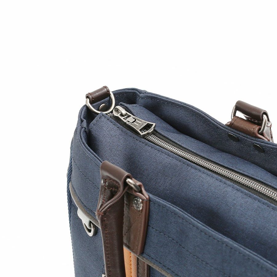 moustache on time 2WAYブリーフトート 杢調ポリ×合皮×牛革 JHZ-2720