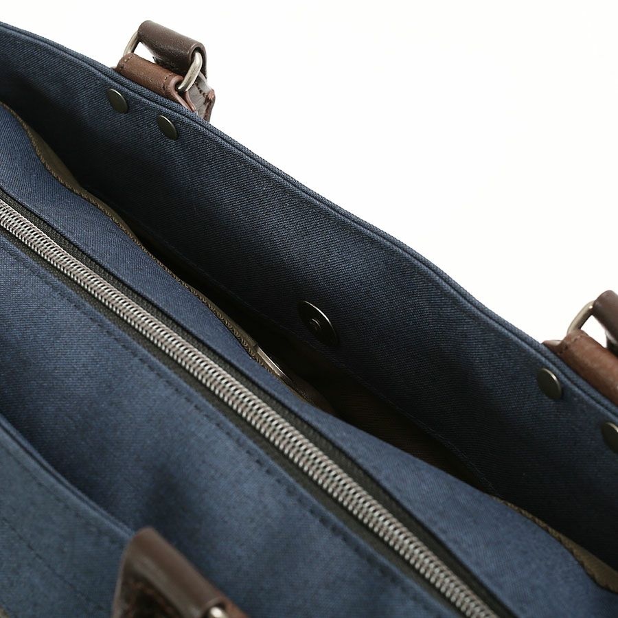 moustache on time 2WAYブリーフトート 杢調ポリ×合皮×牛革 JHZ-2720