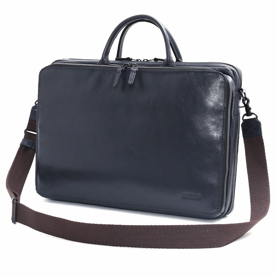 公式】 DOUBLES マチ拡張 ブリーフショルダーバッグ 牛革 JXG-7347