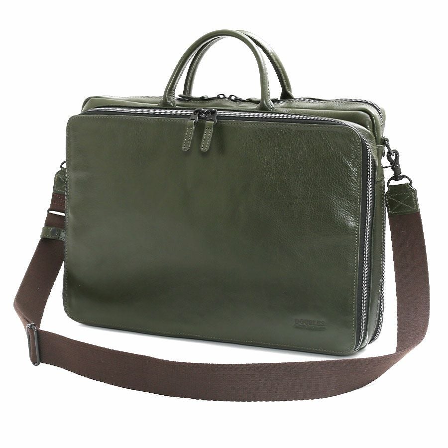 公式】 DOUBLES マチ拡張 ブリーフショルダーバッグ 牛革 JXG-7347