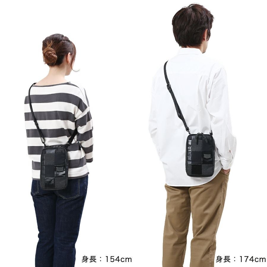 公式】 DOUBLES BLACK スマホポケット付きショルダー 綿MIX×ナイロン