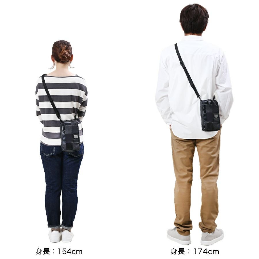 公式】 DOUBLES BLACK スマホポケット付きショルダー 綿MIX×ナイロン