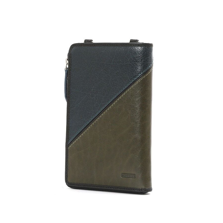 公式】 MOUSTACHE コンビ鞣しバッファローレザー スマホショルダー 長