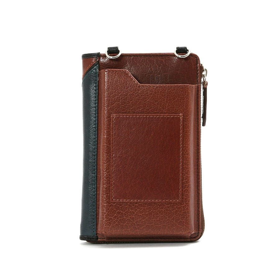 公式】 MOUSTACHE コンビ鞣しバッファローレザー スマホショルダー 長
