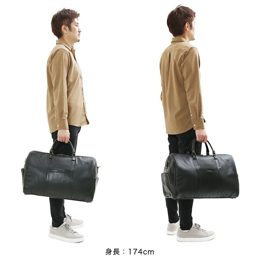 公式】 DOUBLES レザーボストンバッグ イタリアンソフト牛革＆馬革